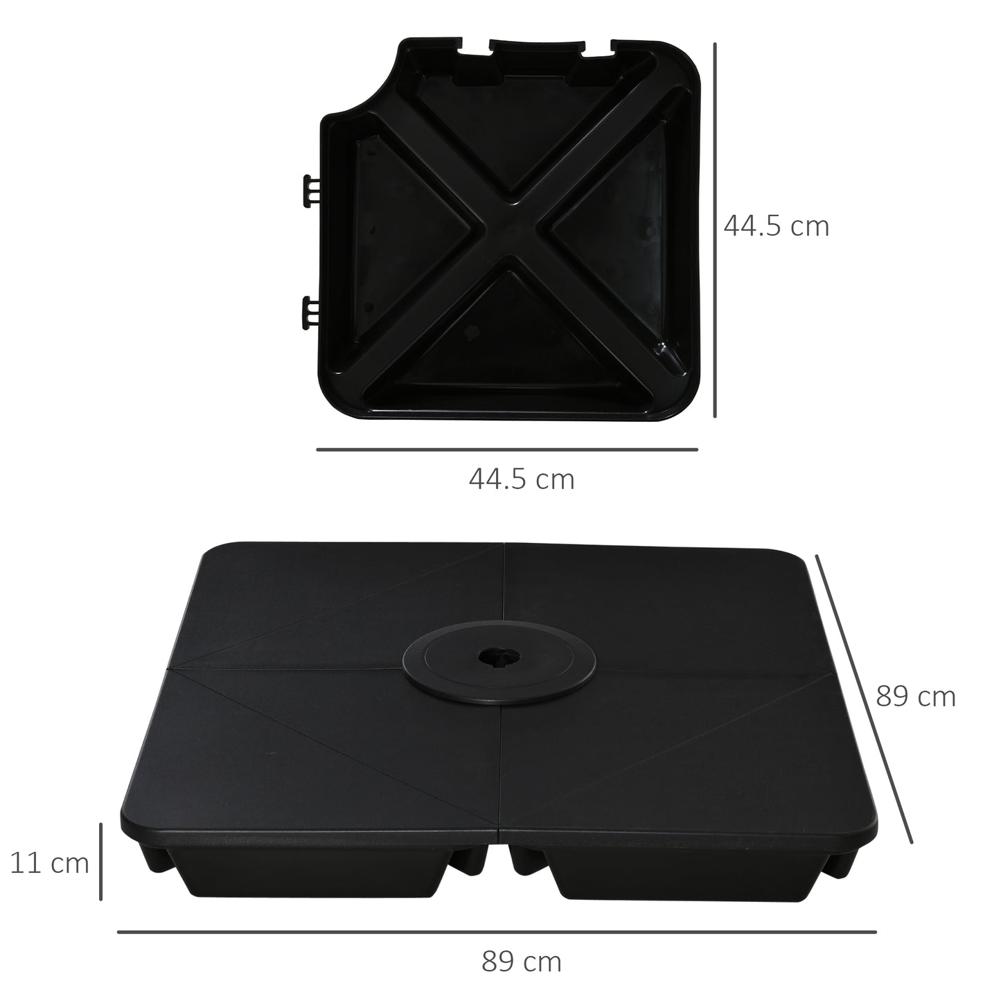 4 Pcs Parasol Umbrella Base Sand Filled Up to 80kg for Banana Hanging