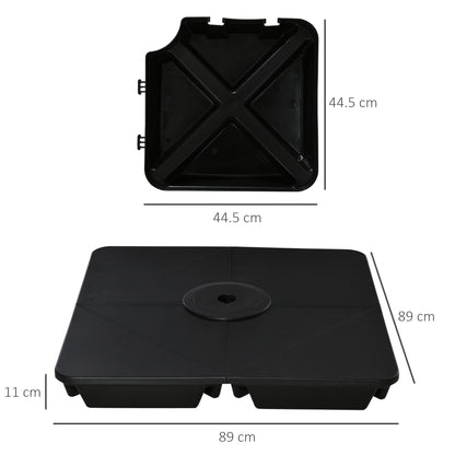 4 Pcs Parasol Umbrella Base Sand Filled Up to 80kg for Banana Hanging