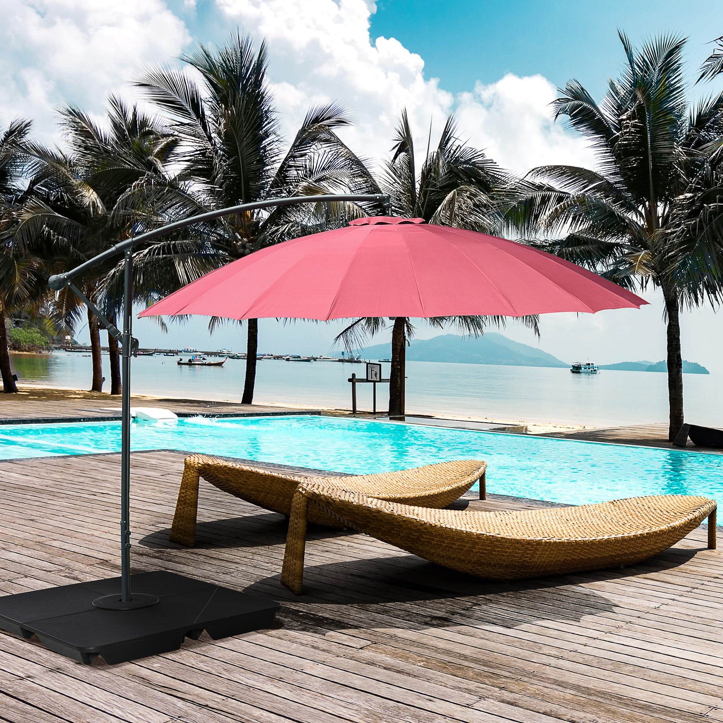 4 Pcs Parasol Umbrella Base Sand Filled Up to 80kg for Banana Hanging