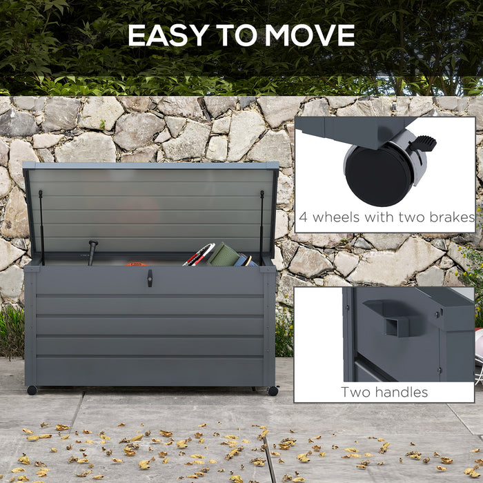 331L Outdoor Storage Box Waterproof with Wheels and Lock