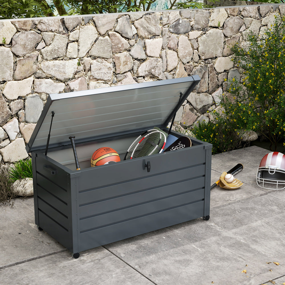 331L Outdoor Storage Box Waterproof with Wheels and Lock