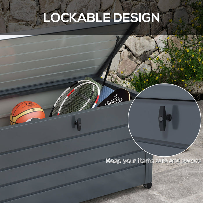 331L Outdoor Storage Box Waterproof with Wheels and Lock