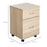 File Cabinet Cupboard Storage with Two Drawers, Table Storage Box with Wheels, Cabinet Bedside Table Storage Box, Oak