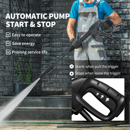 1800W Power Washer 150 Bar Pressure with Adjustable Nozzle, Blue