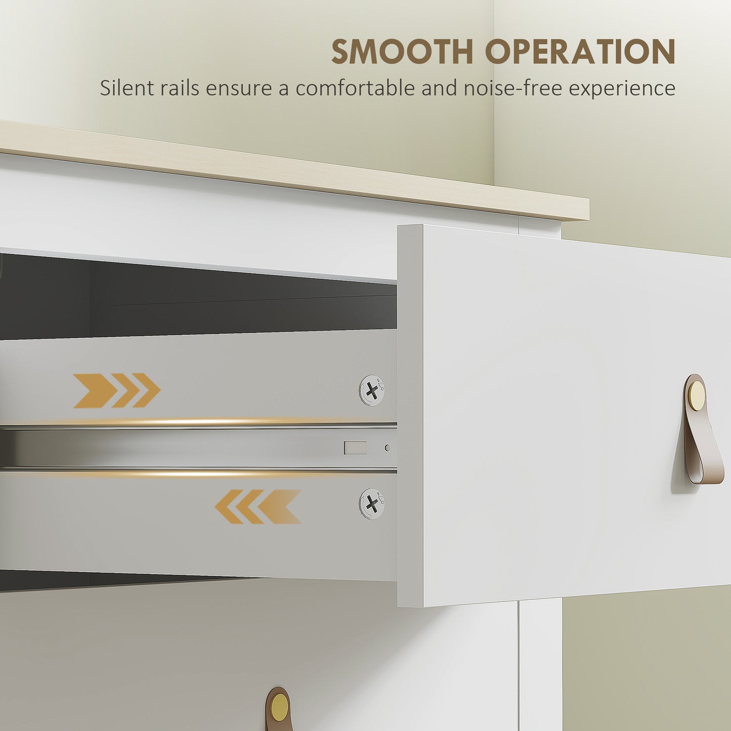 Bedroom Chest of Drawers, Modern 4 Drawer Dresser, White