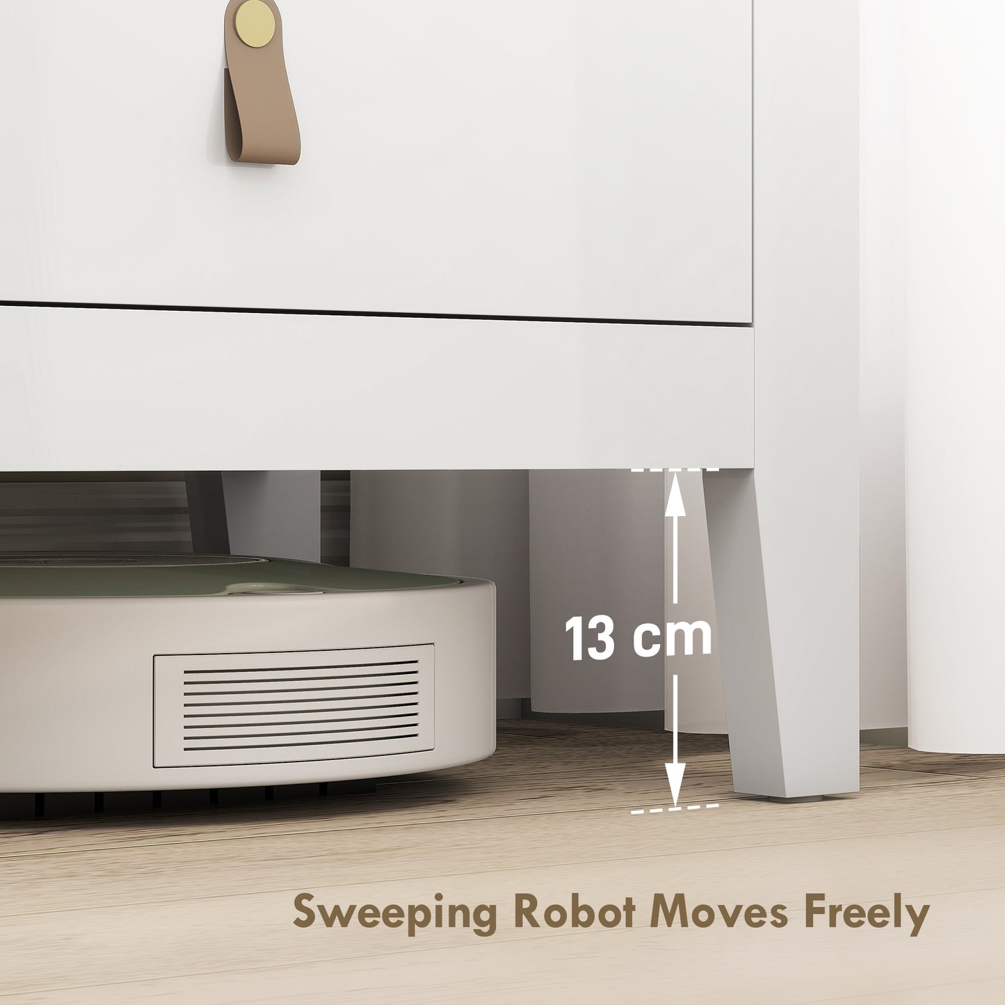 Bedroom Chest of Drawers, Modern 4 Drawer Dresser, White