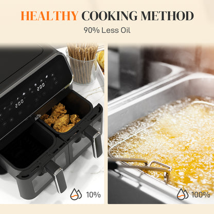 Dual Zone Air Fryer 8L Double Air Fryer with SYNCFinish 2700W Silver