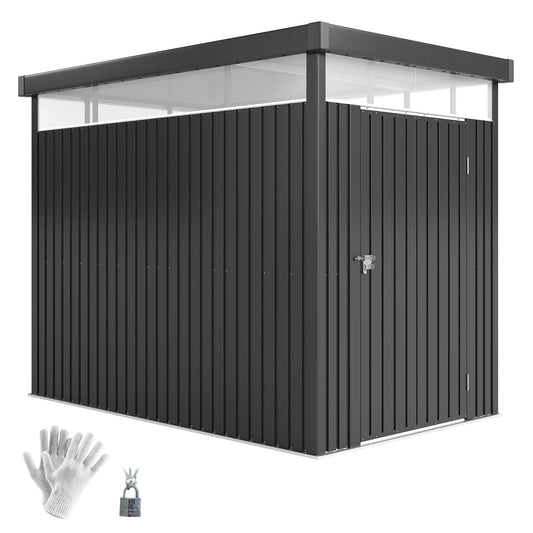 5.3 x 8.5ft Galvanised Steel Garden Shed with Roof Windows
