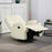 Manual Recliner Chair with Footrest, Cup Holder, Swivel Base, Cream