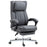 High Back Computer Desk Chair, Executive Office Chair with Adjustable Headrest, Footrest, Reclining Back, Grey