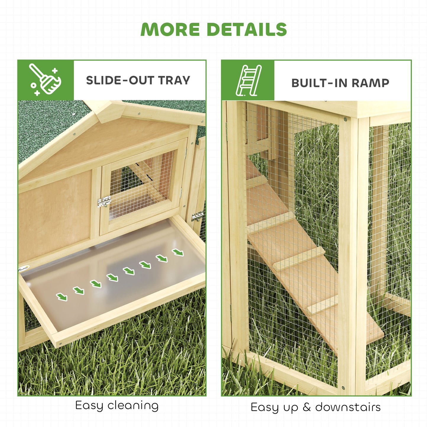 Wooden Chicken Coop Hen House with Nesting Box Run