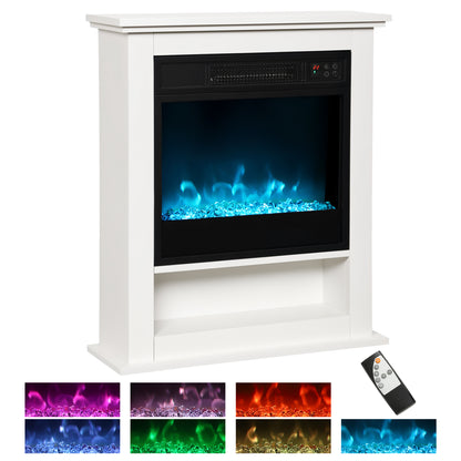 1800W White Electric Fire with Remote & Timer for Living Room