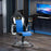 Racing Gaming Chair, PU Leather Computer Desk Chair, Height Adjustable Swivel Chair With Tilt Function and Flip Up Armrests, Blue