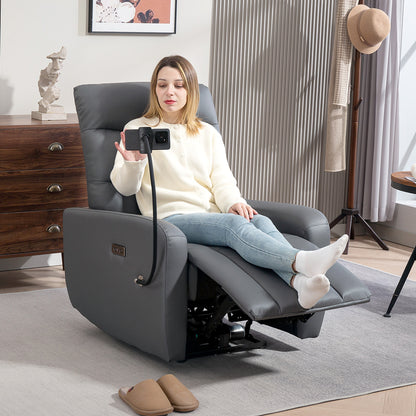 Electric Recliner Chair with Phone Holder, USB Charge Port, Grey