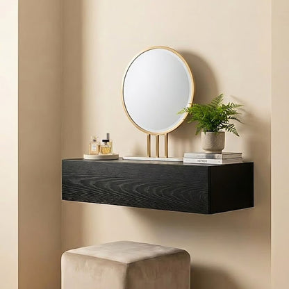 Inga Black Oak Floating Console Table