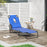 Sun Lounger Foldable Reclining Chair with Pillow and Reading Hole Garden Beach Outdoor Recliner Adjustable Blue