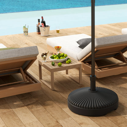 Garden Parasol Base, 28kg Sand Filled, 23kg Water Filled, Black