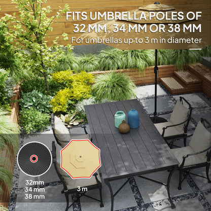 Garden Parasol Base, 28kg Sand Filled, 23kg Water Filled, Black