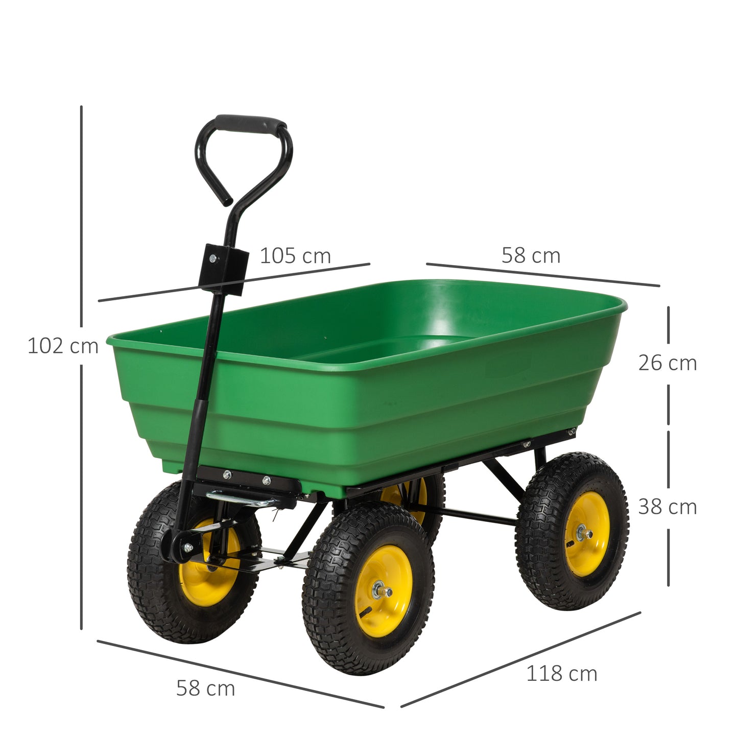 125 Litre Large Garden Cart - The Heavy-Duty Dump Cart