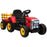 Ride On Tractor with Detachable Trailer, Remote Control, Music - Red