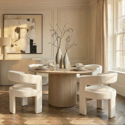 Ophelia Washed Grey Oak Circular Dining Table