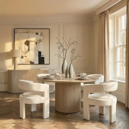 Ophelia Washed Grey Oak Circular Dining Table