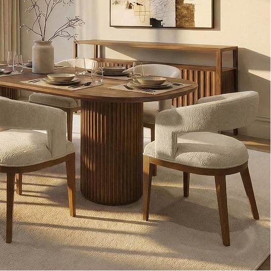 Madison Chenille Dining Chair with Ash Frame - Light Taupe & Chestnut