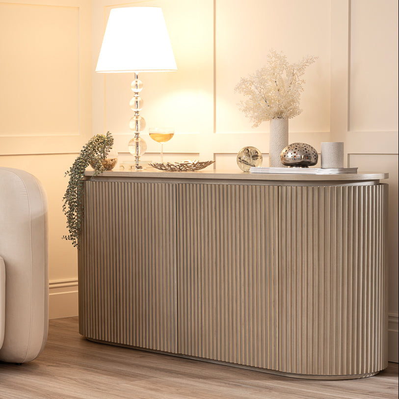 Ophelia Washed Grey Oak Sideboard Table