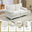 2 Seater Sofa Modern Loveseat with Metal Legs Spring Cushion Cream White