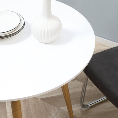 Round Dining Table with Matte Top Metal legs, Kitchen Table for 2 People