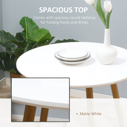 Round Dining Table with Matte Top Metal legs, Kitchen Table for 2 People