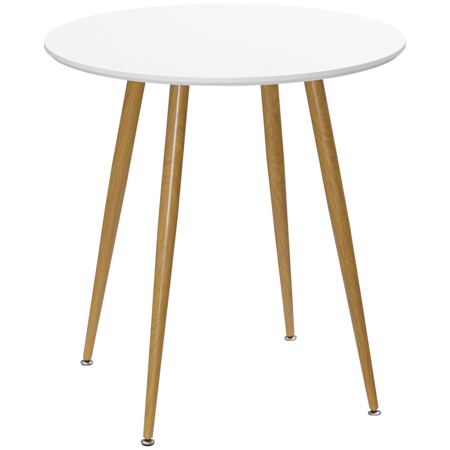 Round Dining Table with Matte Top Metal legs, Kitchen Table for 2 People