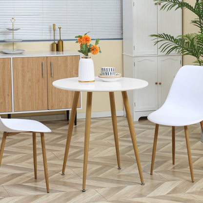 Round Dining Table with Matte Top Metal legs, Kitchen Table for 2 People