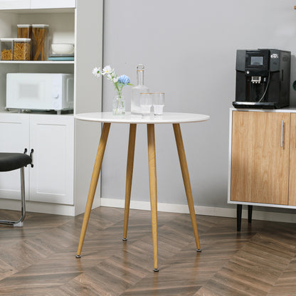 Round Dining Table with Matte Top Metal legs, Kitchen Table for 2 People
