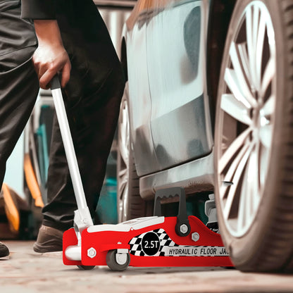 Hydraulic Low Profile Floor Jack, 2.5 T 80-360 mm Steel Car Jack, Red