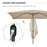 3x2m Patio Parasol Garden Umbrellas Canopy with Aluminum Tilt Crank Rectangular Sun Shade Steel, Khaki