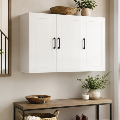 Wall Mounted Bathroom Cabinet with Adjustable Shelves, White