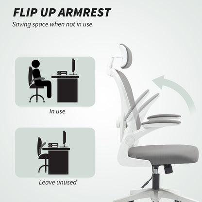 Ergonomic Mesh Office Chair with Headrest, Lumbar Support, Grey