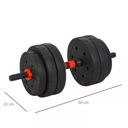 25kg 2 IN 1 Adjustable Dumbbells Weight Set, Dumbbell Hand Weight Barbell for Body Fitness, Lifting Training for Home, Gym, Black