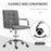 Mid Back PU Leather Home Office Desk Chair Swivel Computer Chair with Arm, Wheels, Adjustable Height, Grey