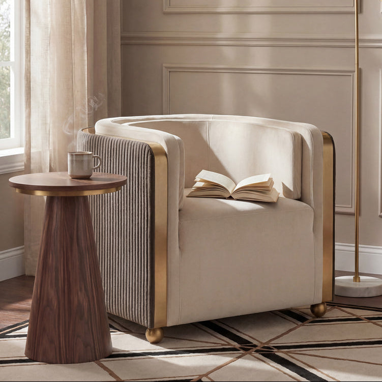 Ozman Lounge Chair - Chalk/Mink
