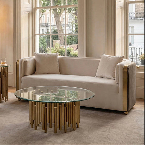 Ozman Two Seat Sofa – Chalk/Mink