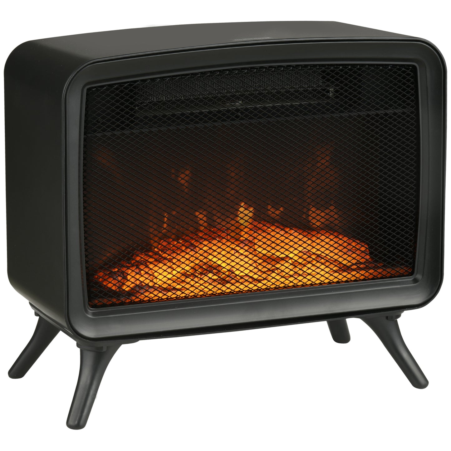 Electric Fireplace Stove, Freestanding or Tabletop, with LED Flame Effect, Overheating Protection, 800W/1600W