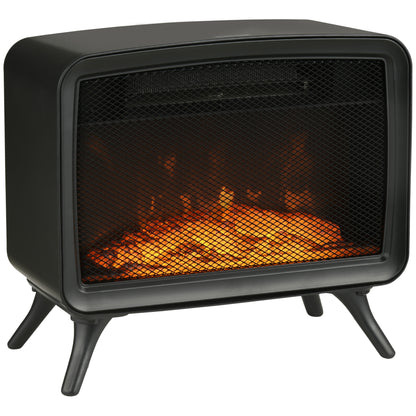 Electric Fireplace Stove, Freestanding or Tabletop, with LED Flame Effect, Overheating Protection, 800W/1600W