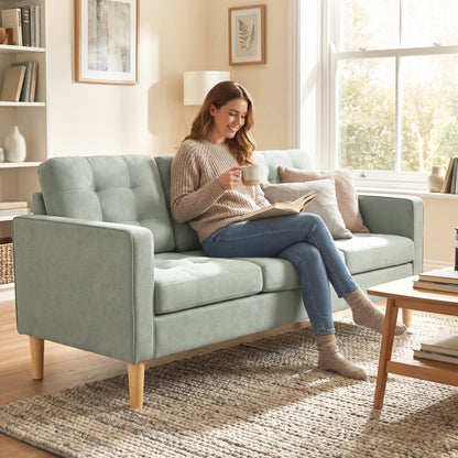 Modern 3 Seater Sofa with Hidden Storage and Rubber Wood Legs