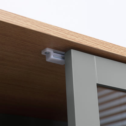 Tall Kitchen Cupboard, 5-tier Storage Cabinet with Adjustable Shelves