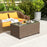 Outdoor Coffee Table, Glass Top Rattan Side Table, Brown