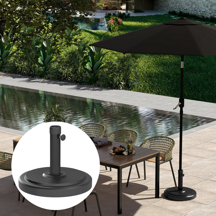 22kg Garden Parasol Base, Round HDPE Sun Umbrella Base, Black