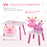 3-Piece Set Kids Wooden Table Chair with Crown Pattern Easy to Clean Gift for Girls Toddlers Age 3 to 8 Years Old Pink