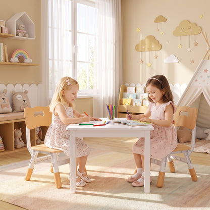 Set of 2 Height-Adjustable Kids' Desk Chairs - Brown & White